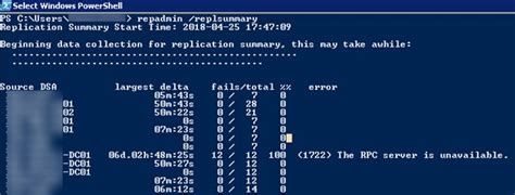 the rpc server is unavailable repadmin